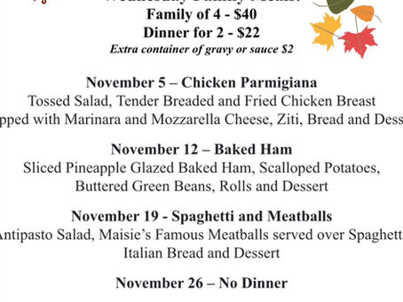 Family Dinner To-Go! November 2025