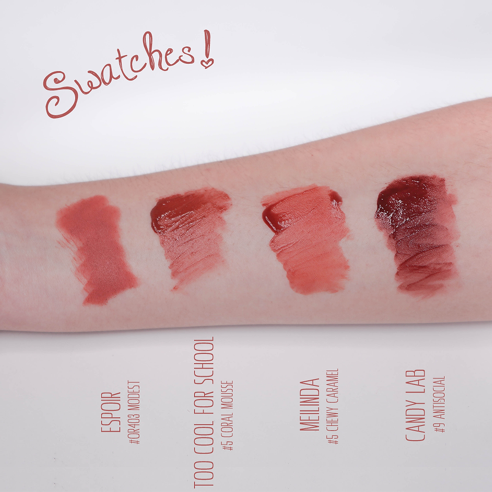 fall season lipstick swatches