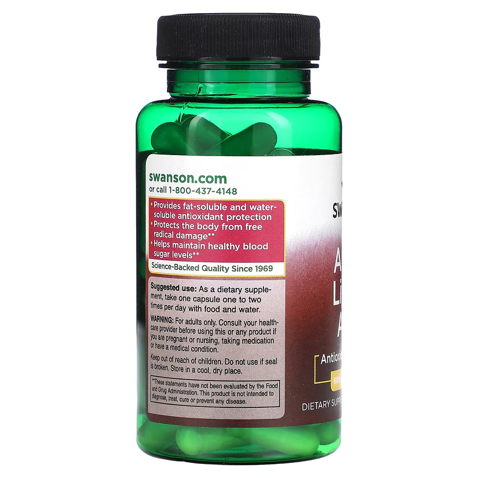 Miniatura: Ácido alfa-lipoico Swanson, 600 mg, 60 cápsulas