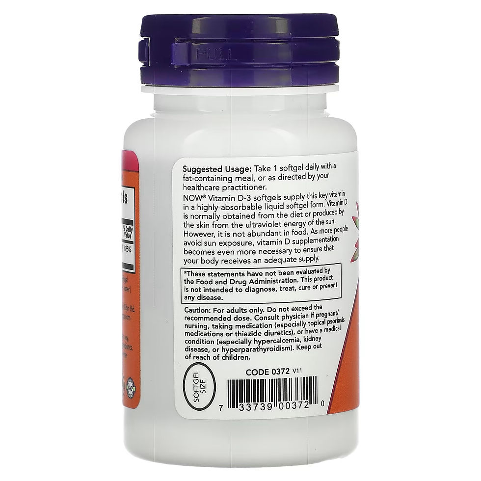 Miniatura: Vitamina D3 Now Foods, 5000 UI, 120 cápsulas