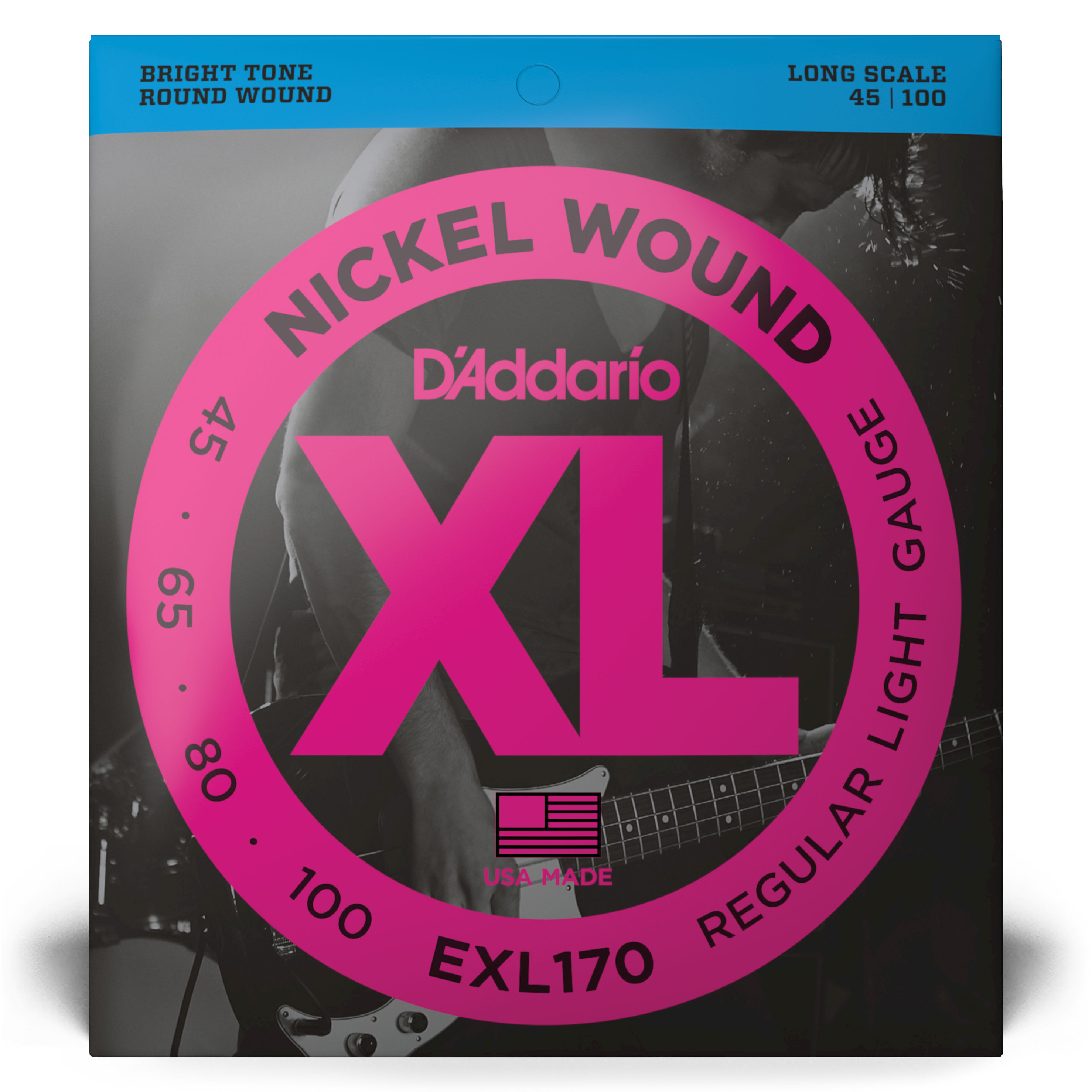 D'Addario Nickel Round Wound EXL170 40-100 Bass Guitar Strings