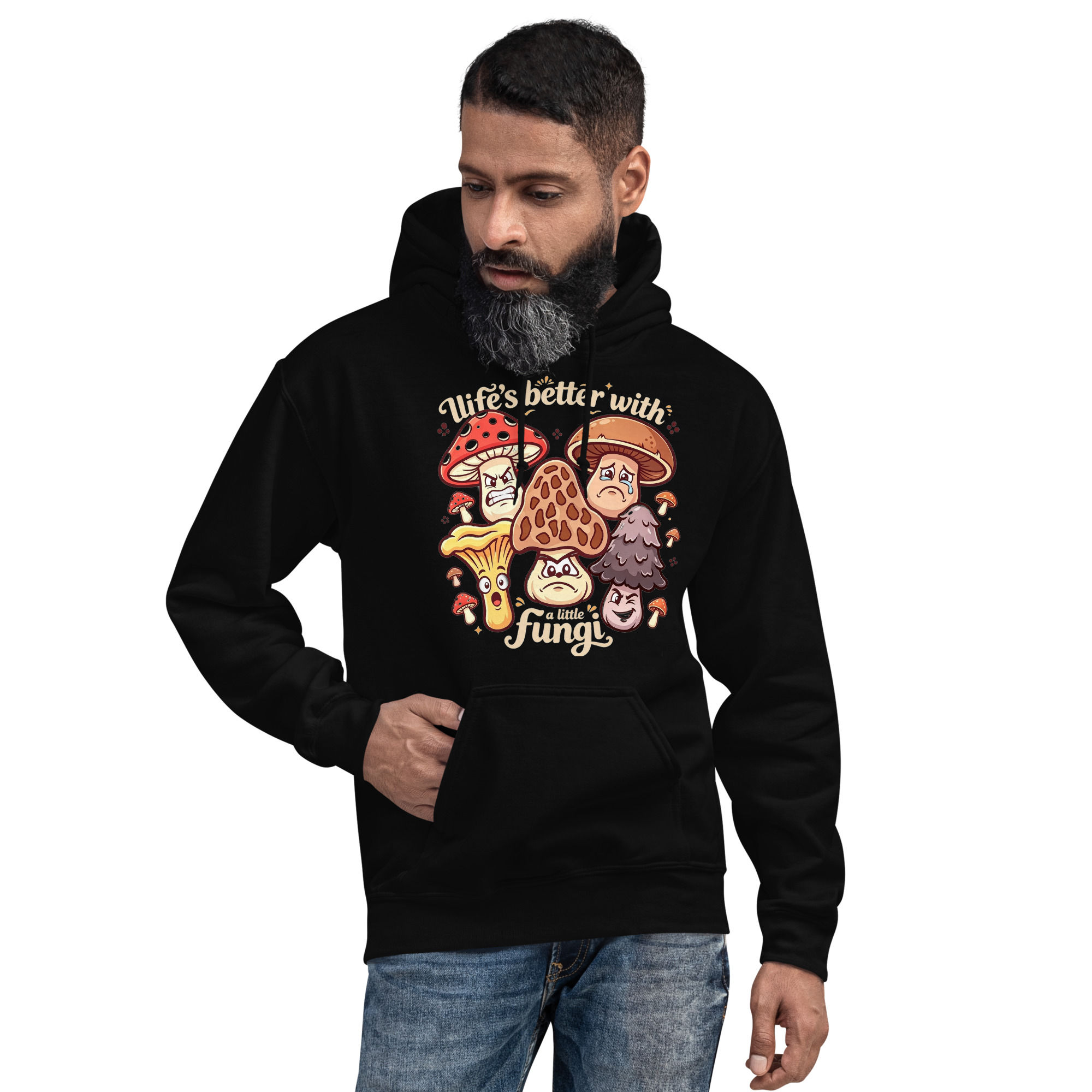 "Life's better with a little fungi" - Unisex Hoodie Black