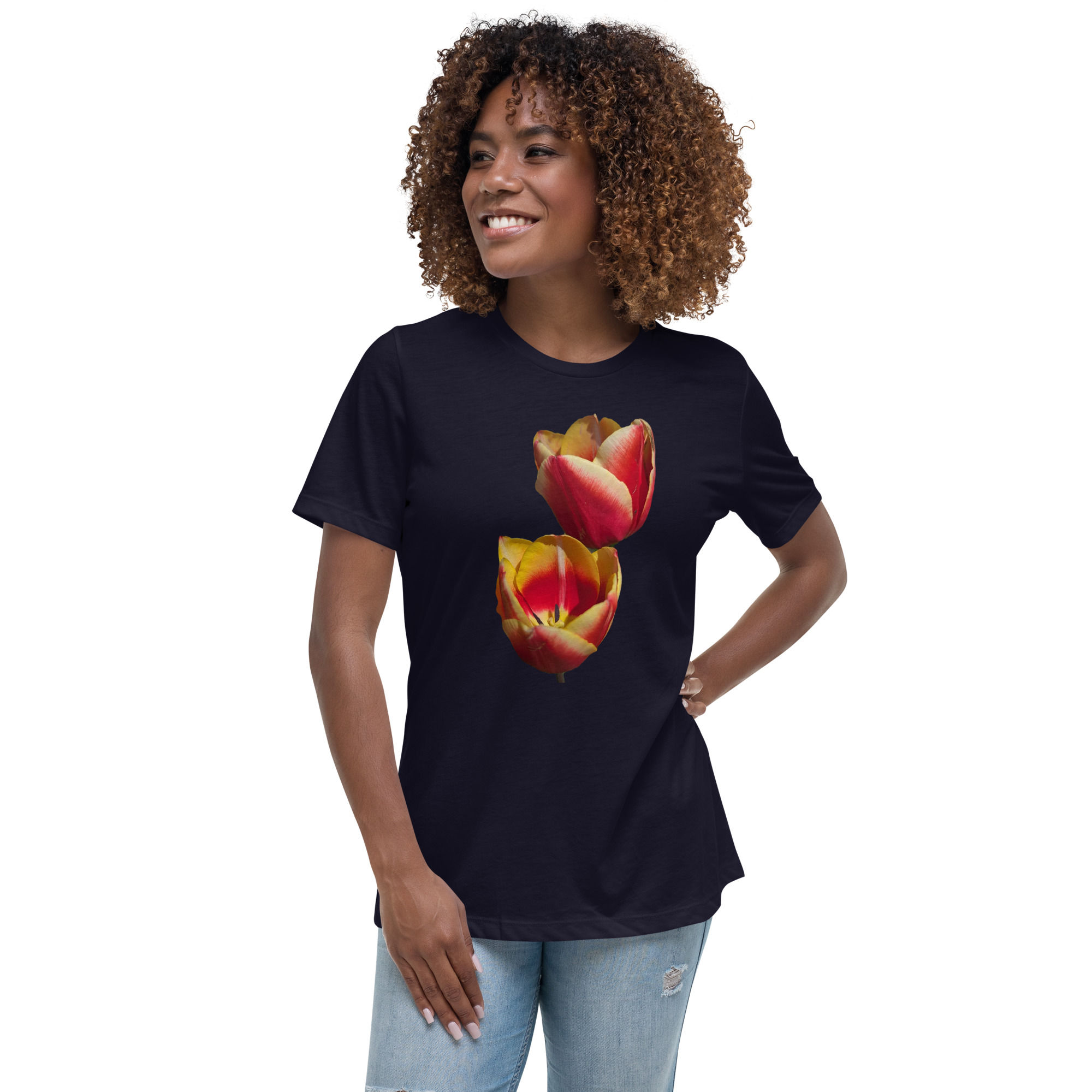 Tulip 'Dow Jones' - Women's Relaxed T-Shirt Black