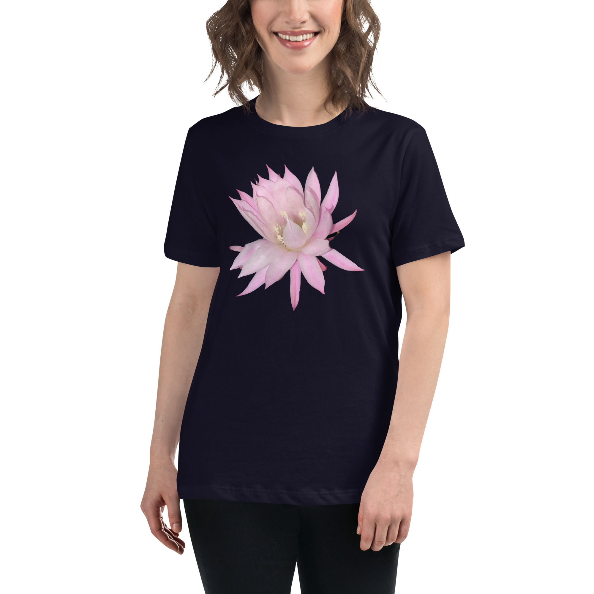 Cacti Flower - Women's Relaxed T-Shirt Black