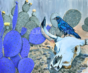Crow on Skull
