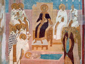 IV Concilio Ecuménico, Concilio de Calcedonia. Fresco de Dionisio, 1502. Monasterio de Ferapóntov, Rusia.