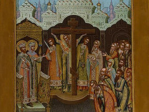 Icono Exaltación de la Santa Cruz. Museo del Hermitage.