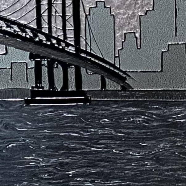Thumbnail: STORM OVER MANHATTAN  -  30 X 60 in. - 76 x 155 cm.