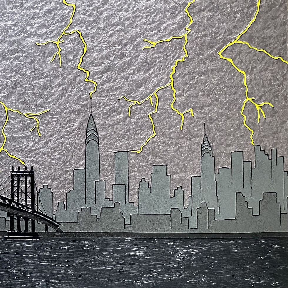 Thumbnail: STORM OVER MANHATTAN  -  30 X 60 in. - 76 x 155 cm.