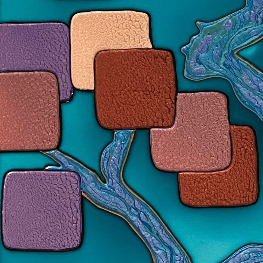 Thumbnail: SQUARE LEAVES --  24 x 20 in. -61 x 51 cm.