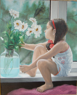 Fillette à la fenêtre