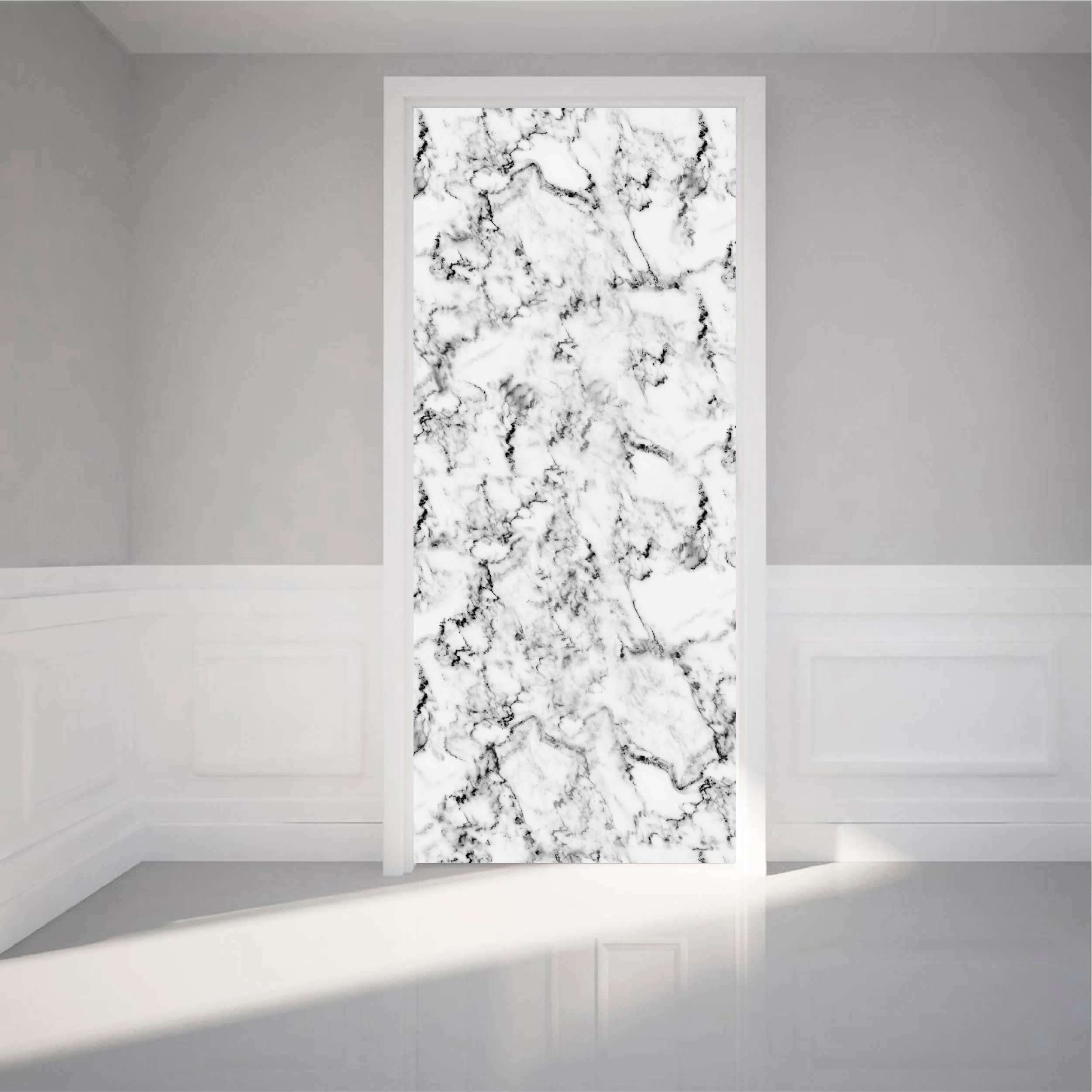 Vinilo Decorativo Para Puertas Modelo Simil Marmol Brillante - VP018