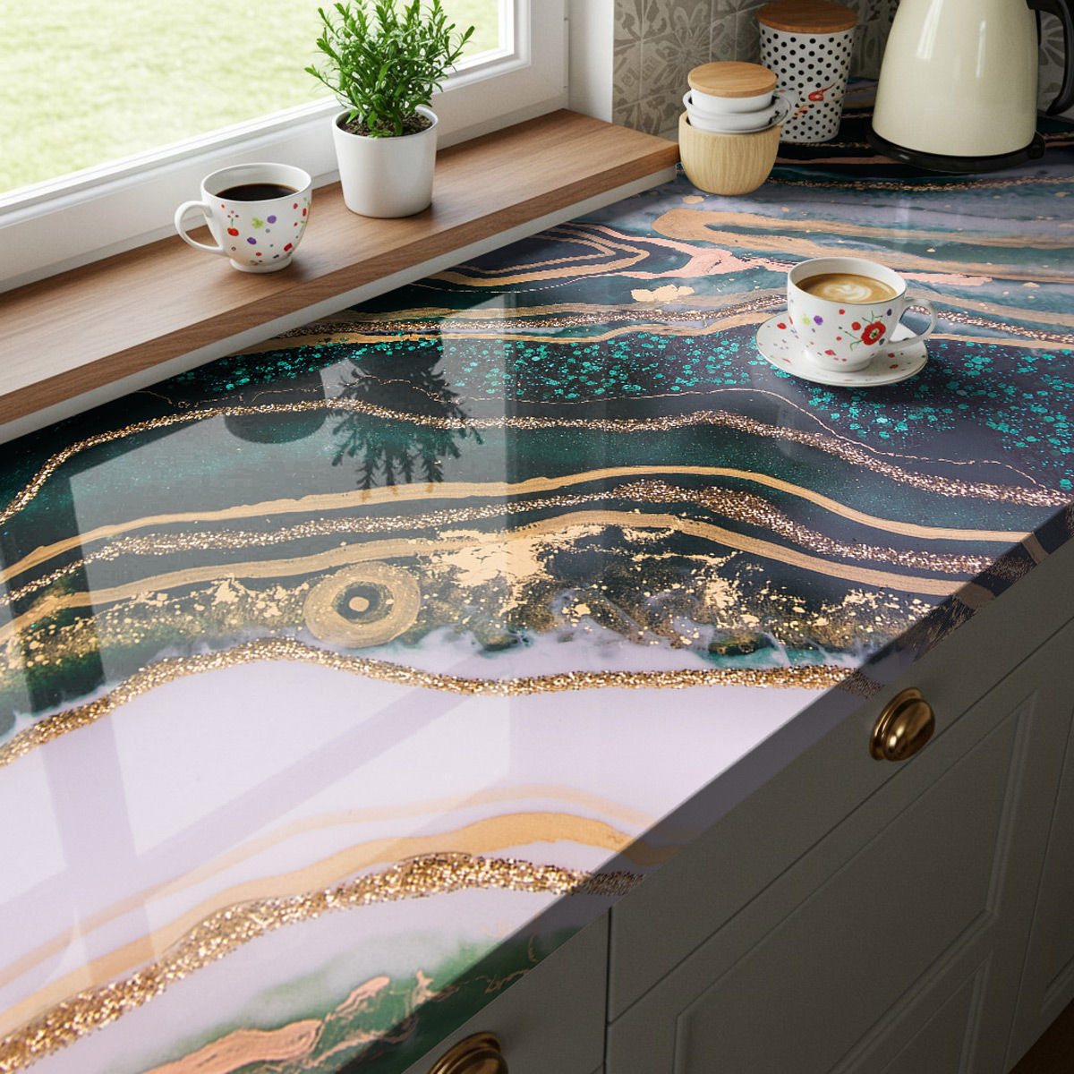 Vinilo Autoadhesivo Simil Marmol - 100x100cm - MM3551