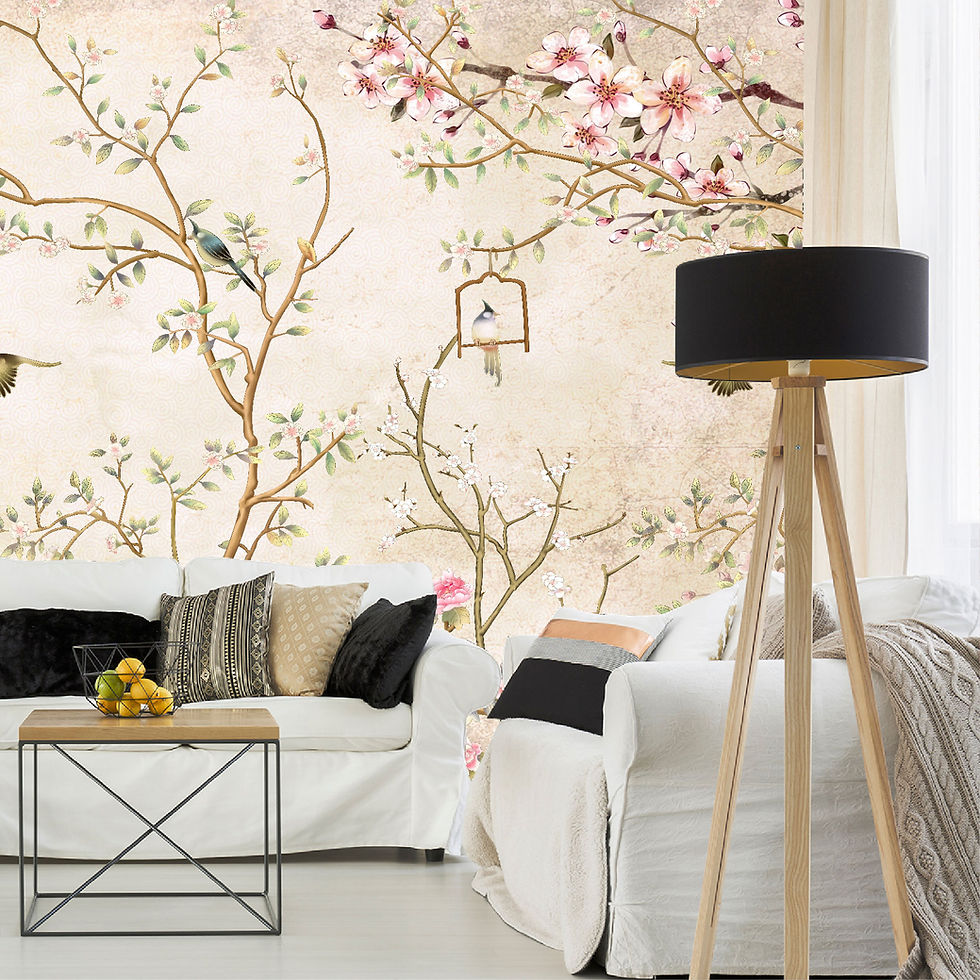 Miniatura: Mural Tropical Flores Campestres Estilo Inglés  - MT049