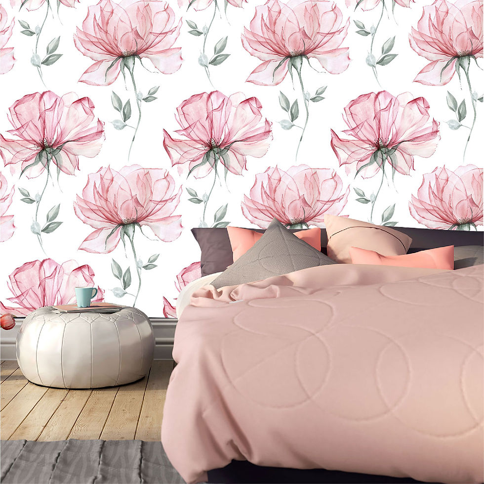 Miniatura: Mural Mate Flores Acuareladas Rosas - MT428