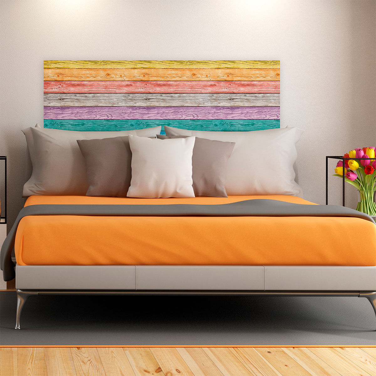 Cabecera Modelo Simil Madera Vintage Colores - C003