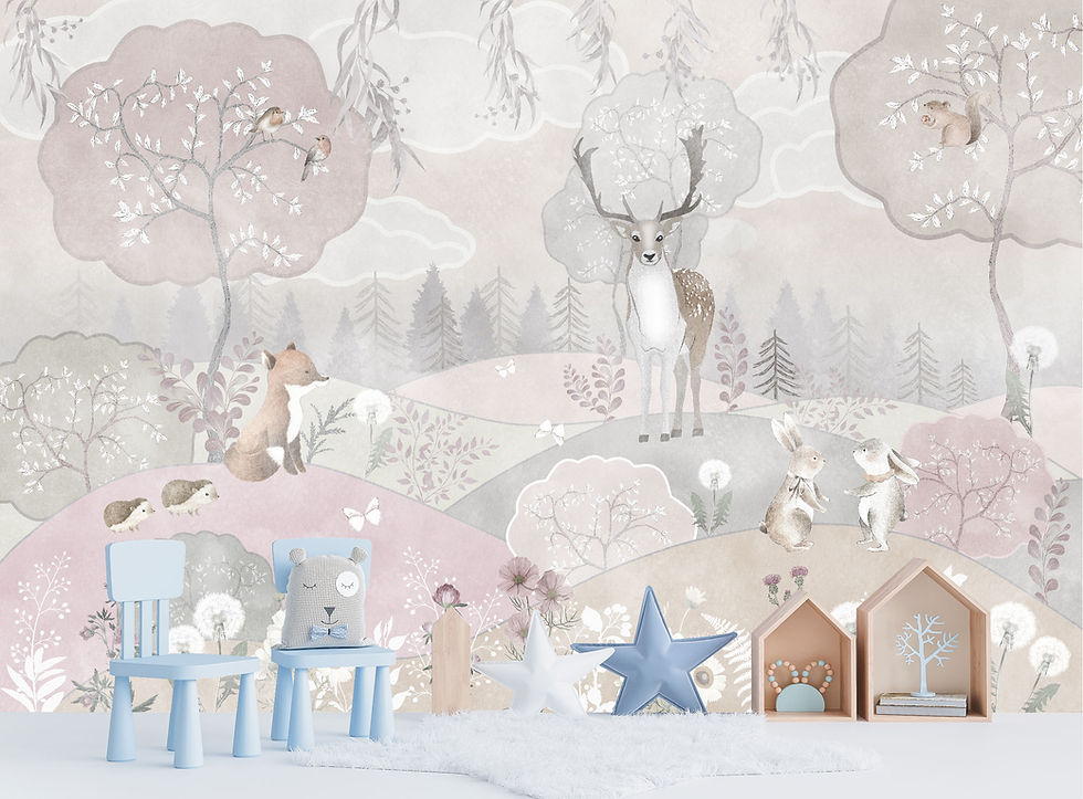 Miniatura: Mural Infantil Animales del Bosque - MI053