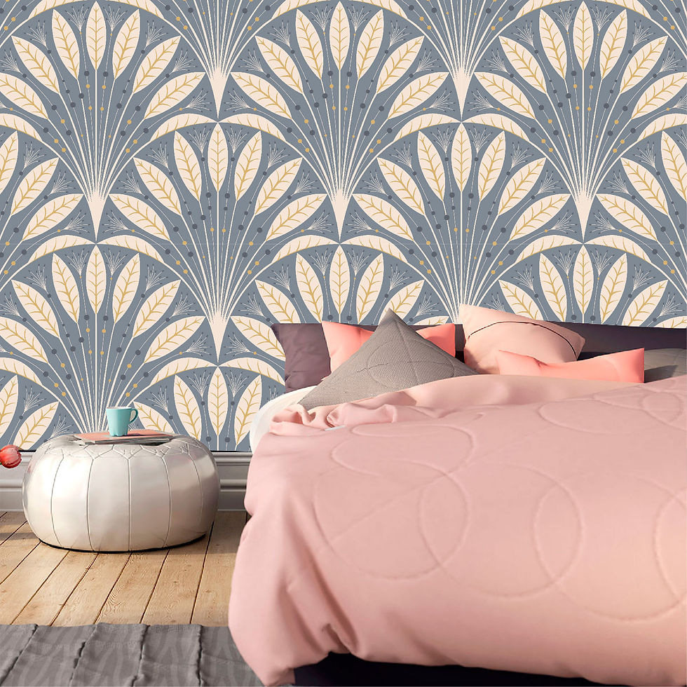 Thumbnail: Patrón Hojas Mágicas - MT554 - Gris, Marrón, Beige