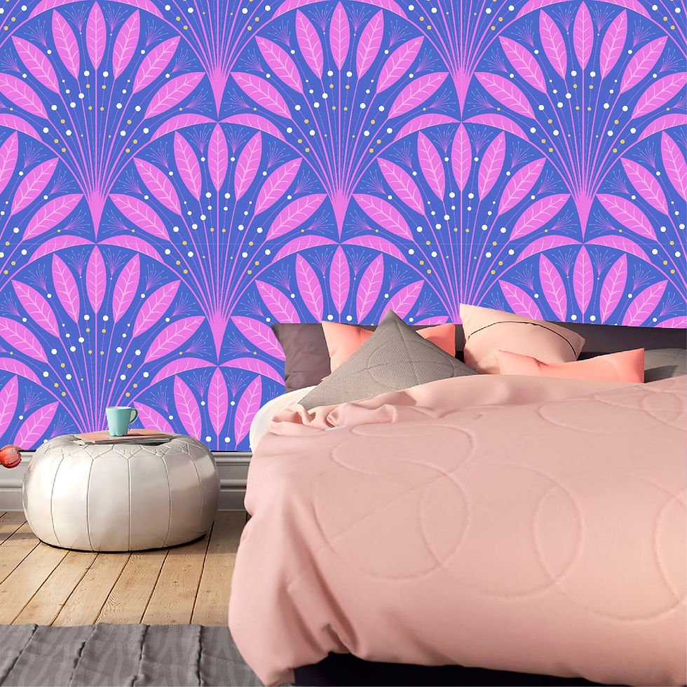 Thumbnail: Patrón Hojas Mágicas - MT554 - Violeta y Fucsia