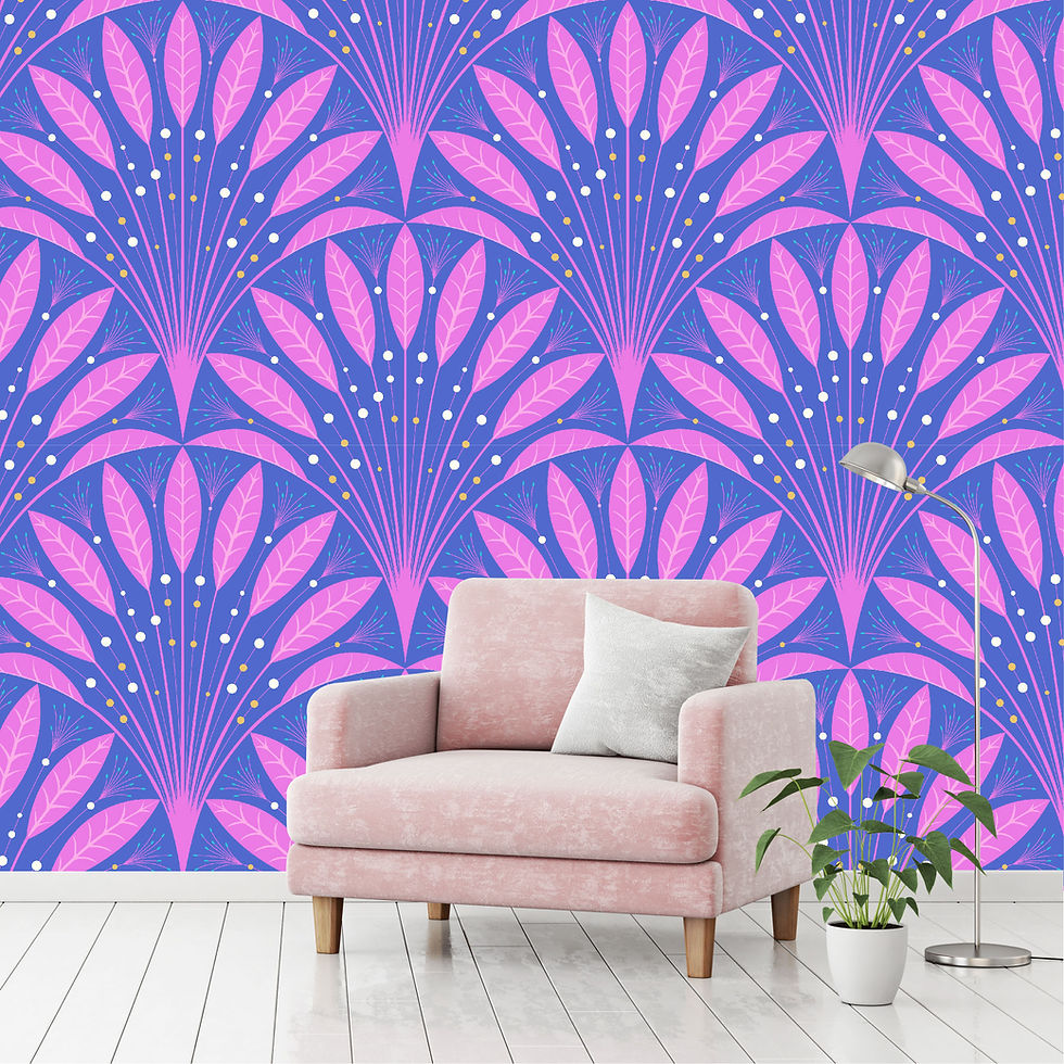 Thumbnail: Patrón Hojas Mágicas - MT554 - Violeta y Fucsia