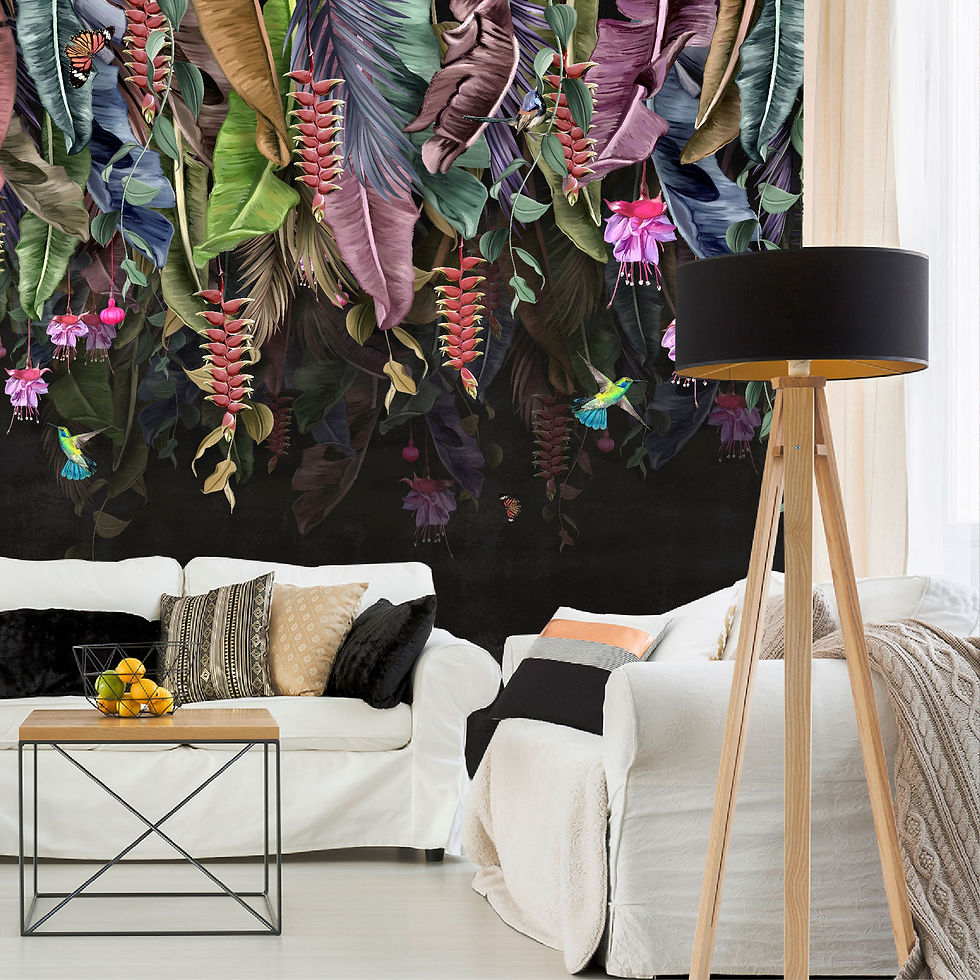 Miniatura: Mural Lluvia de flores tropicales - MT491