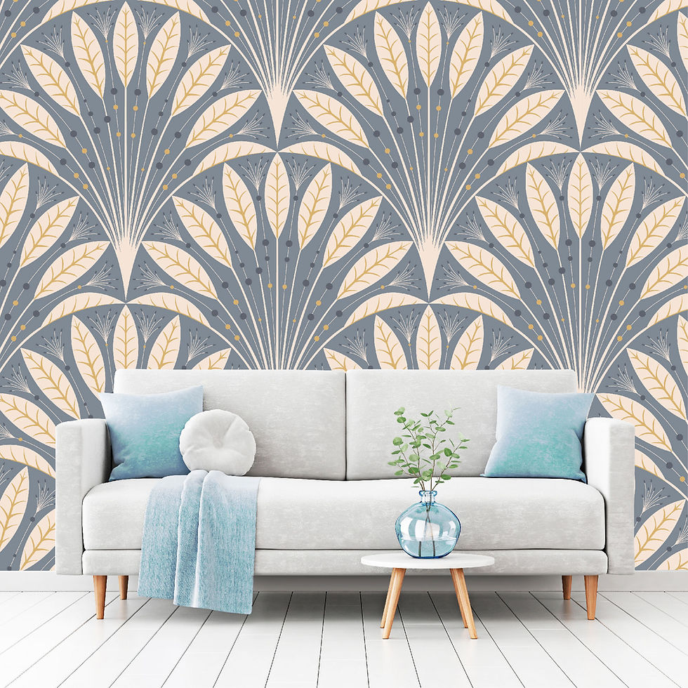 Thumbnail: Patrón Hojas Mágicas - MT554 - Gris, Marrón, Beige