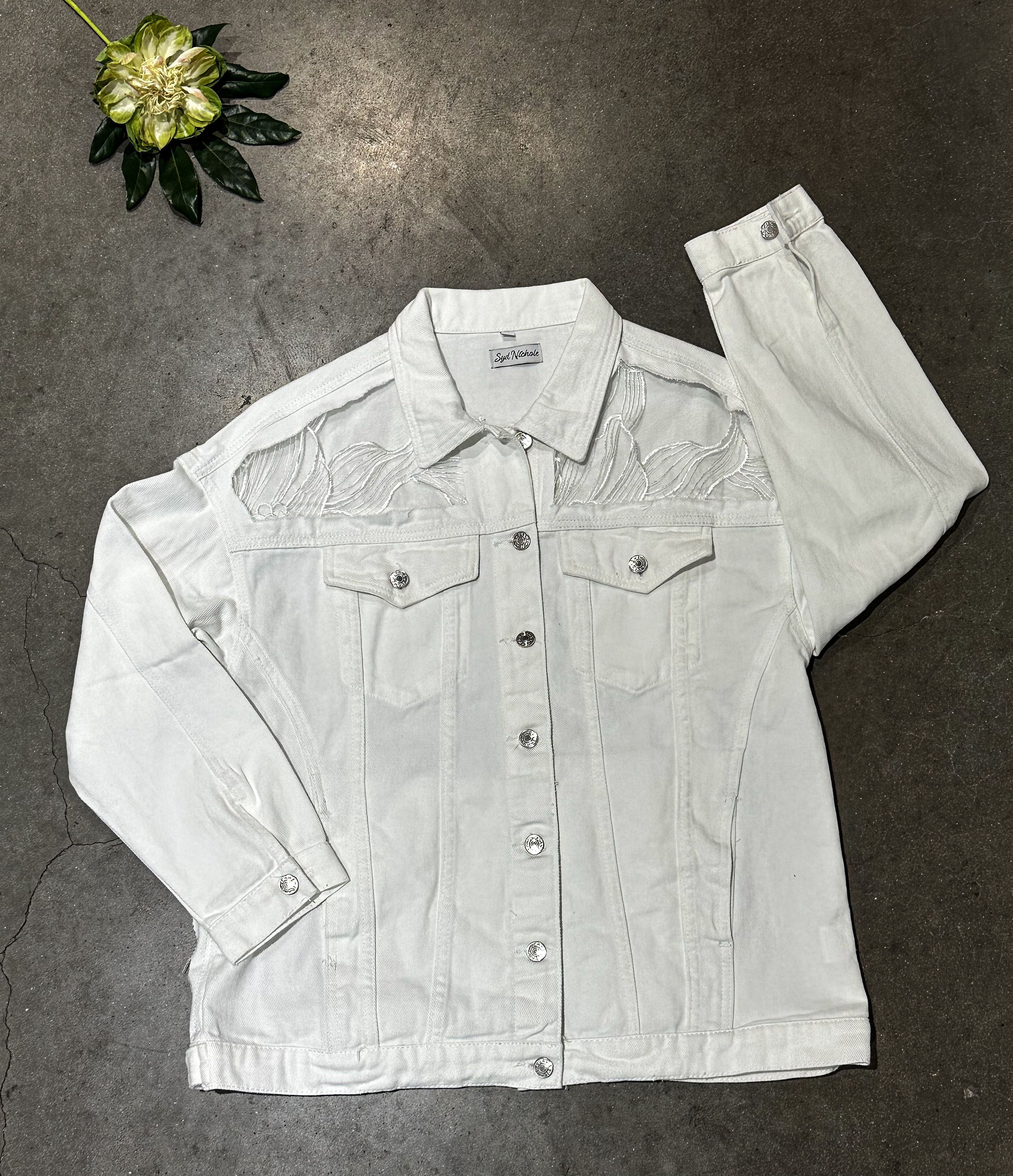 White on White Denim Jacket