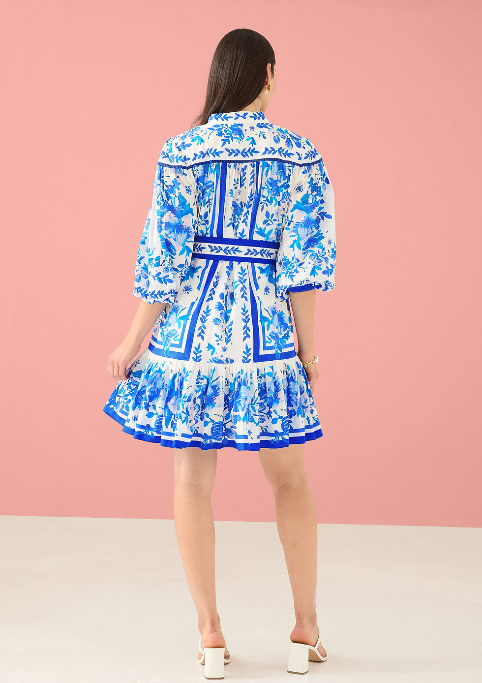 Thumbnail: Lori-Anne Dress White Augusta Floral