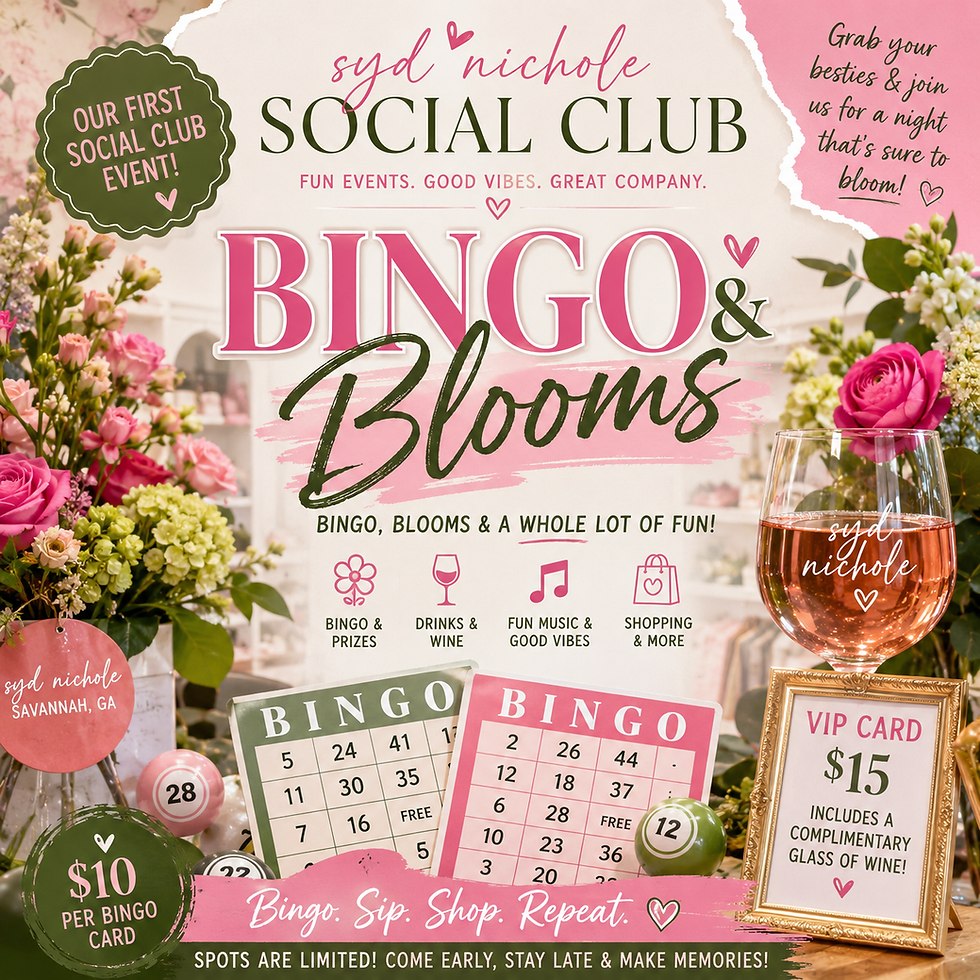 Bingo and Blooms: Syd Nichole Social Club