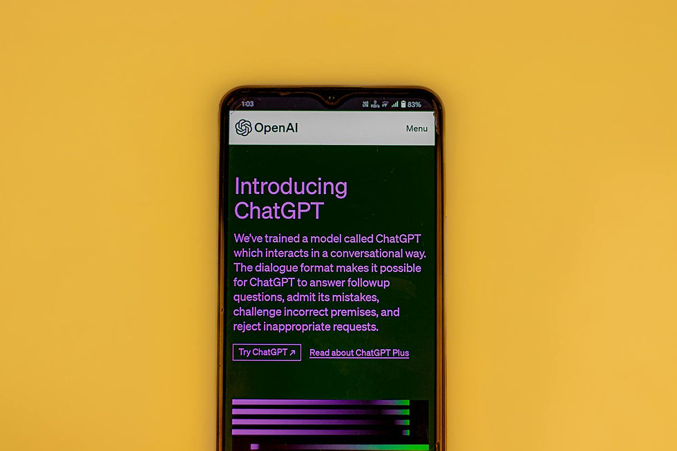 ChatGPT landing page on a mobile device.