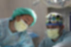 Doctors in an operation theatre.