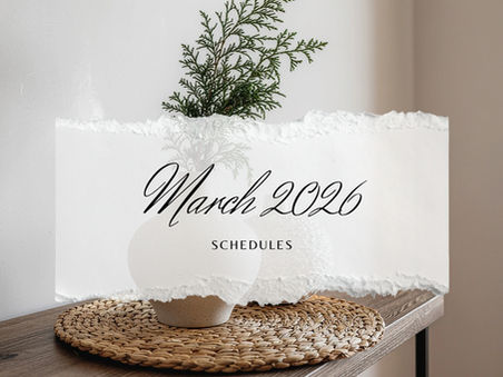 March 2026 Schedules