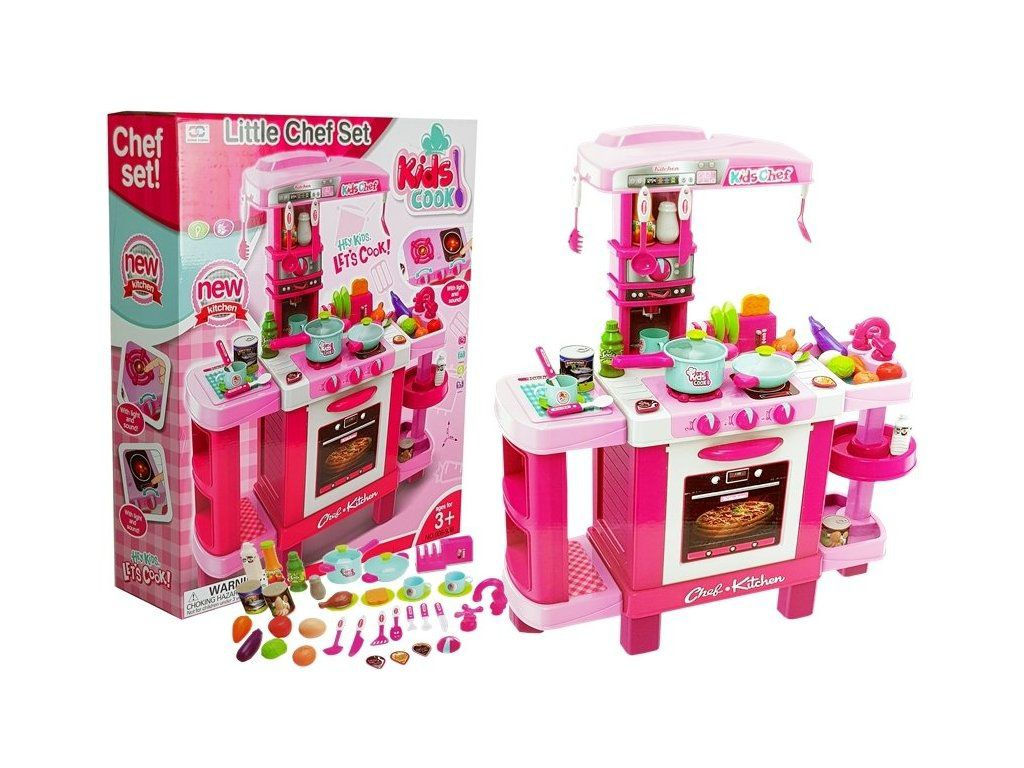 Large children's kitchen with pink accessories Toy