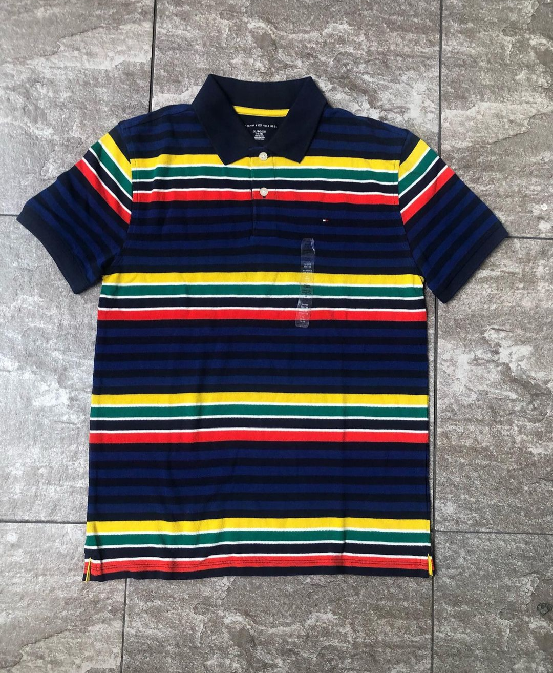 Tommy Hilfiger multiple colored lines polo