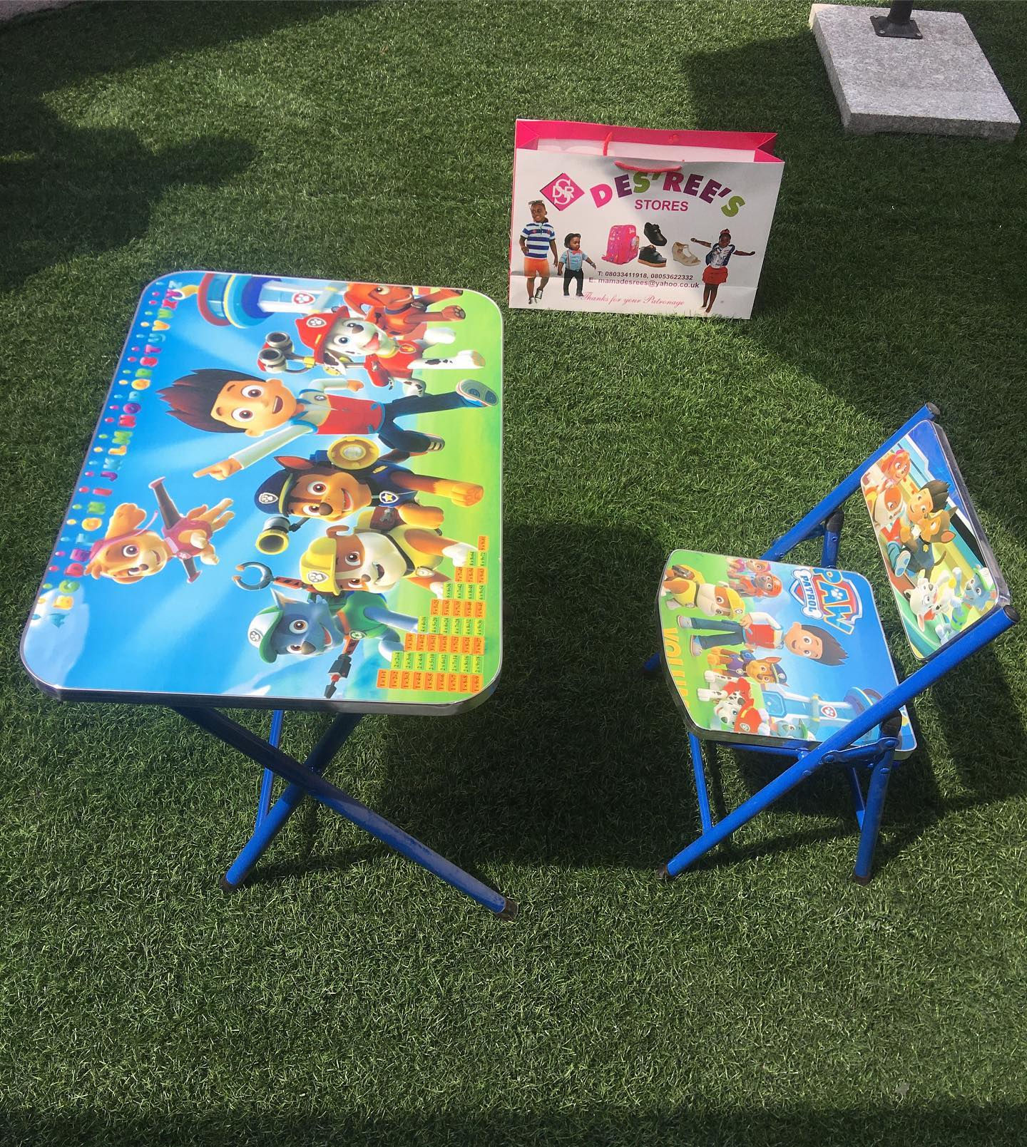 Disney kids Paw Patrol character foldaway Study table and chair set