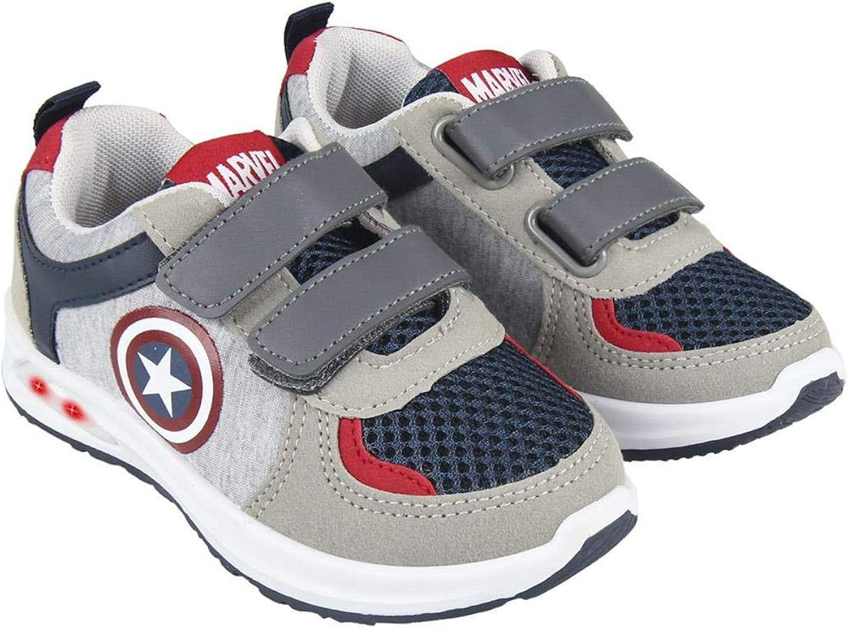 The Avengers Marvel Captain America Grey Light up Boys Shoes