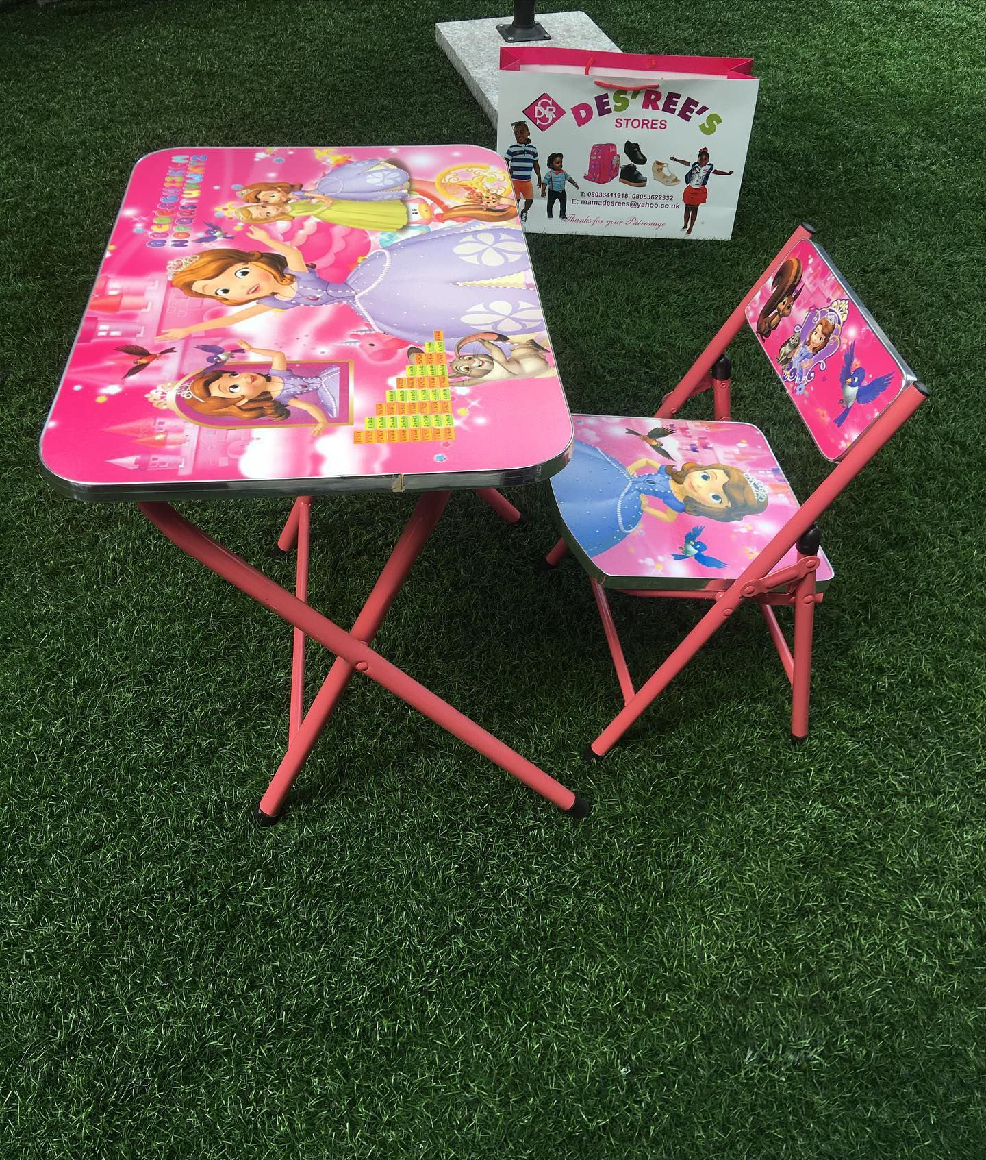 Disney kids Sophia the Third character foldaway Study table and chair set