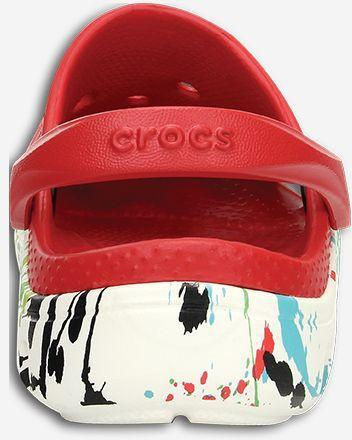 Thumbnail: Crocs Duet Sport Splatter Graphic Clog - Red/White