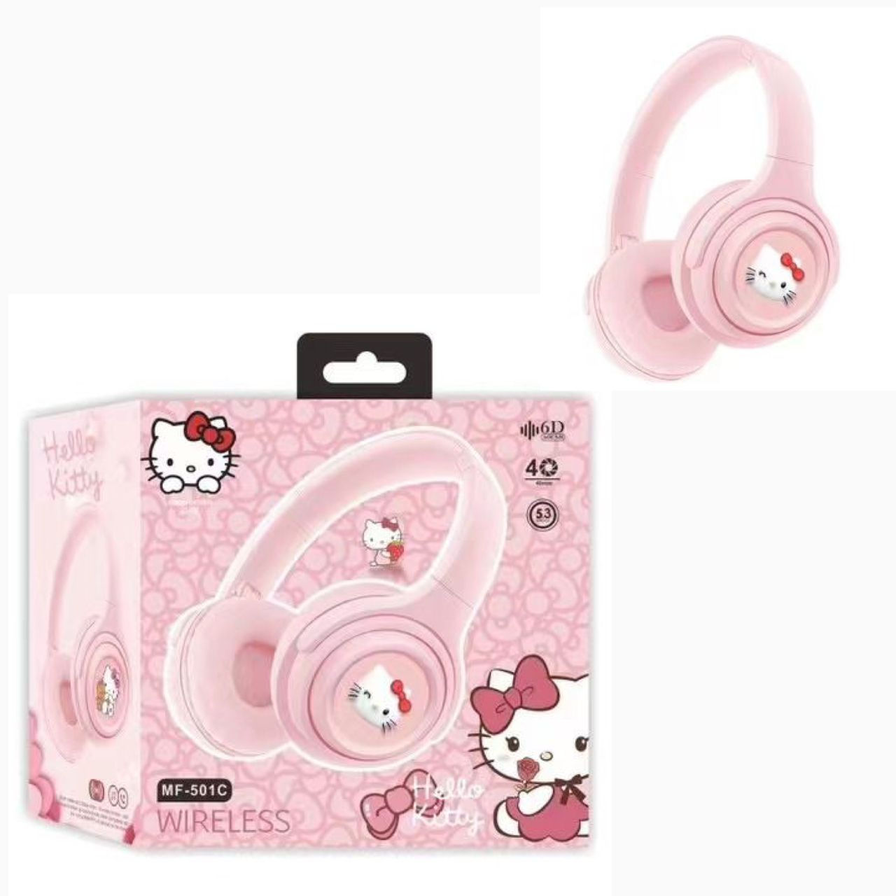 Hello Kitty Cute Bluetooth Headphone Wireless Headsets Earphone With Mic
