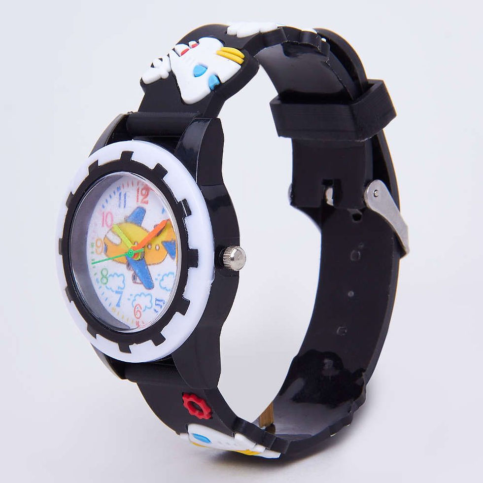 Thumbnail: Unisex Black Applique Wrist Watch