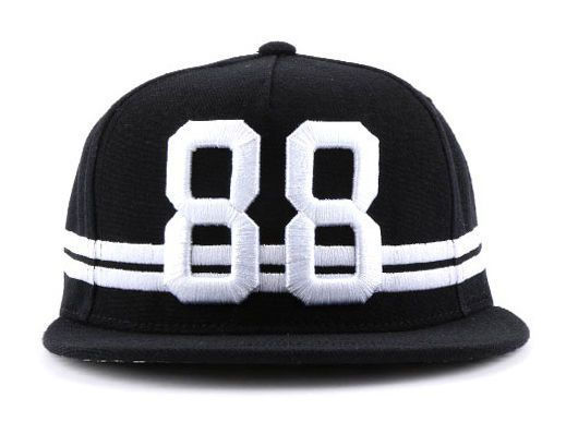 Number 88 Double Stripe Baseball Snapback Cap
