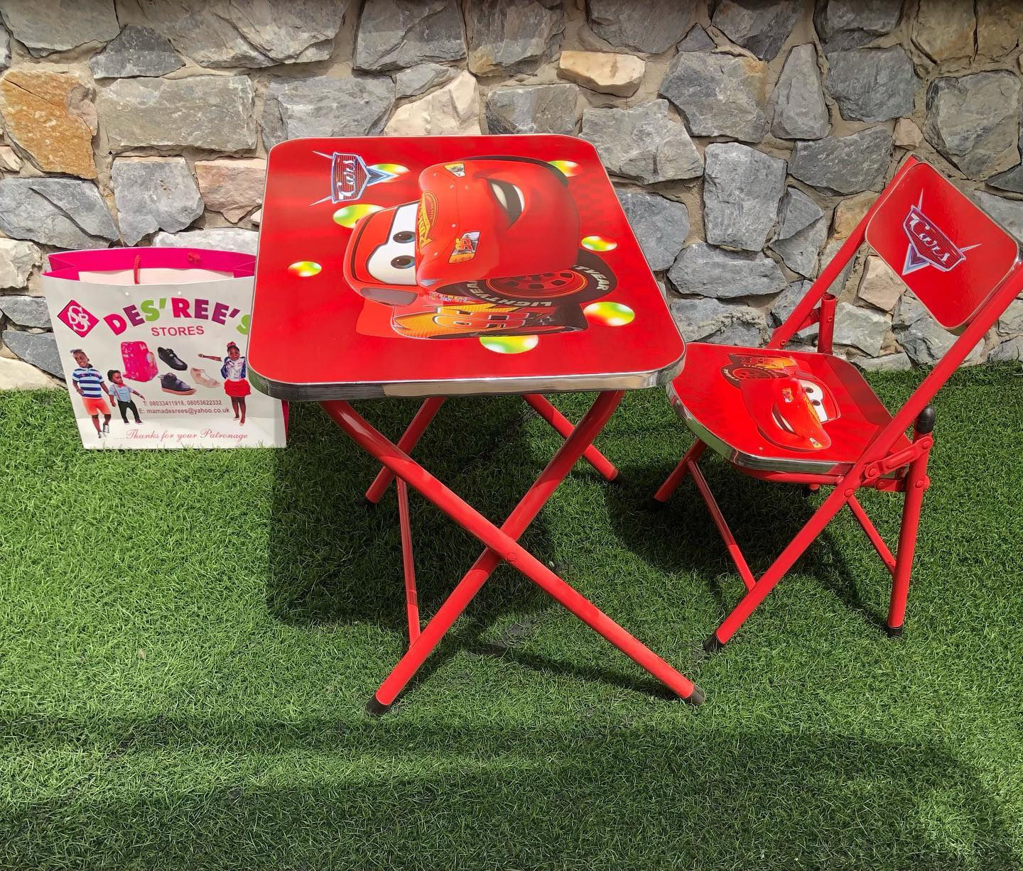 Disney kids Cars character foldaway Study table and chair set