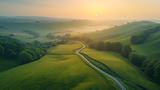 breathtaking aerial image of the country side in England
