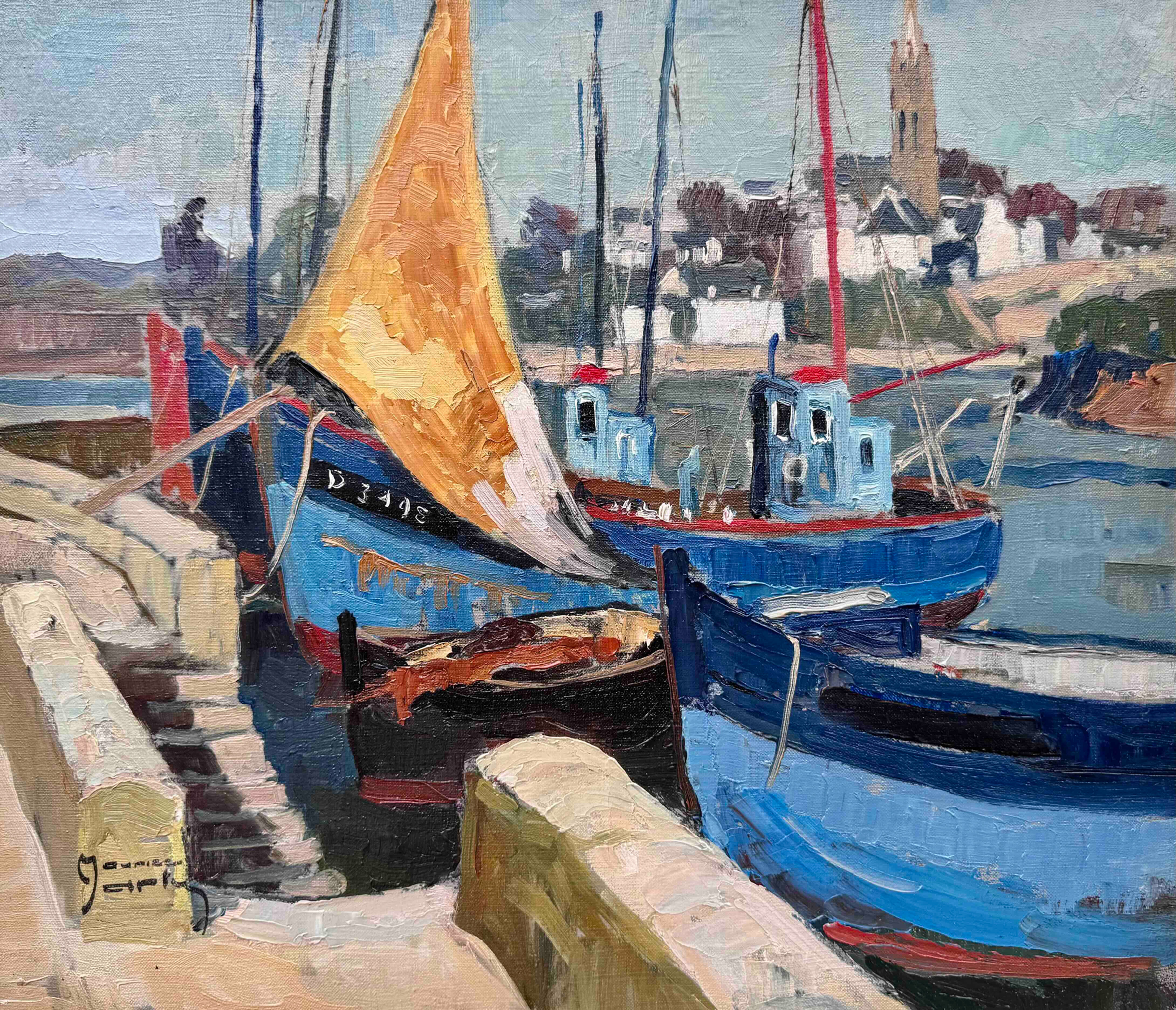Maurice Martin, Eaux Calmes, Bretagne, Coastal Painting