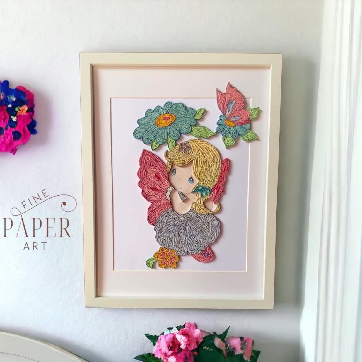 Precious Quilled Fairy Framed Art, 25cm x 33cm frame
