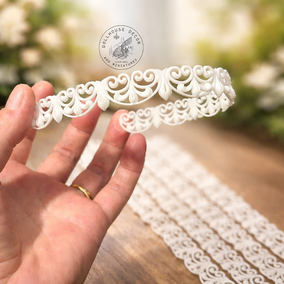 Thumbnail: Ornate dollhouse lace border trim with seamless joins