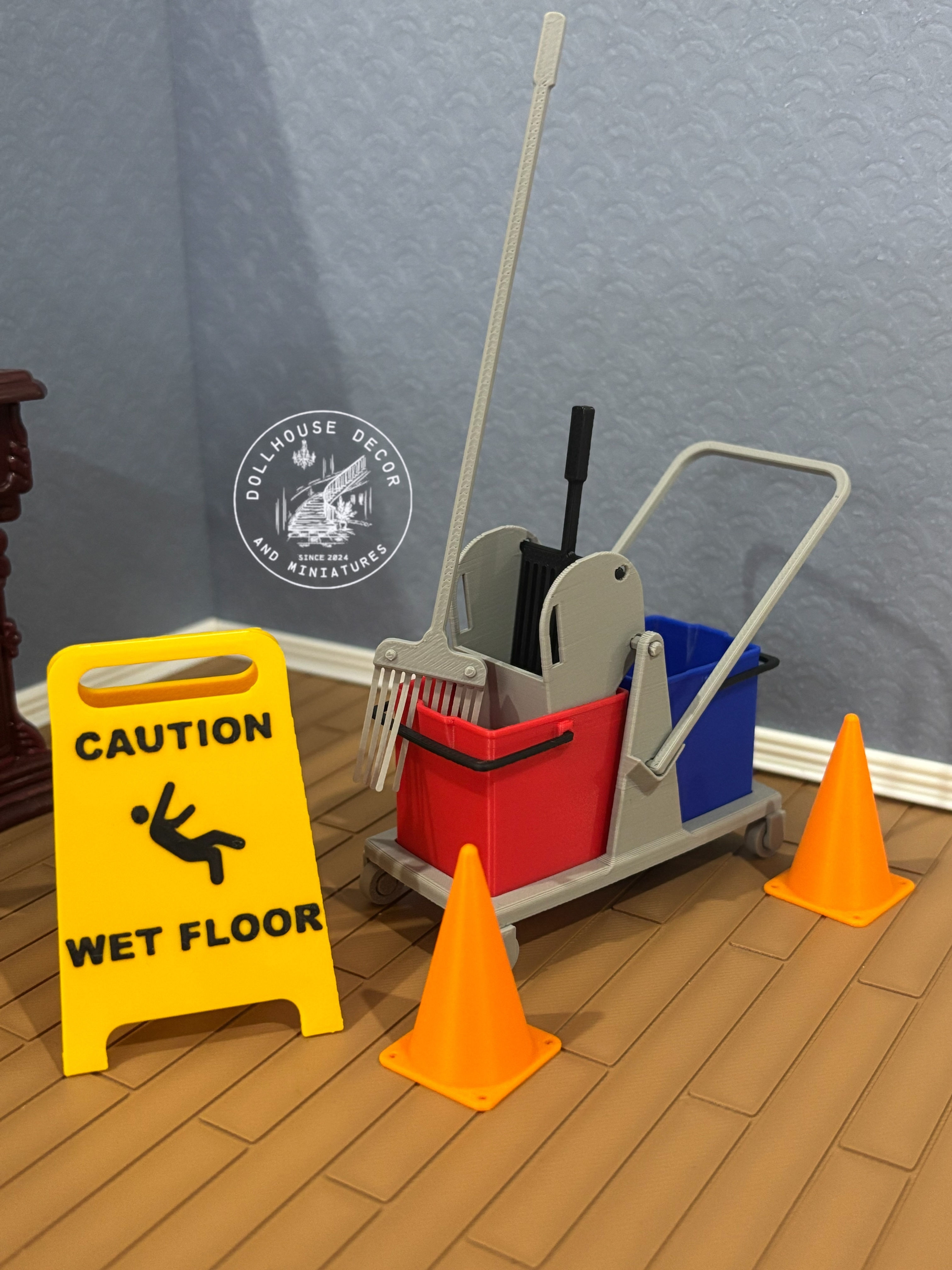 Complete 1:12 Cleaning cart set