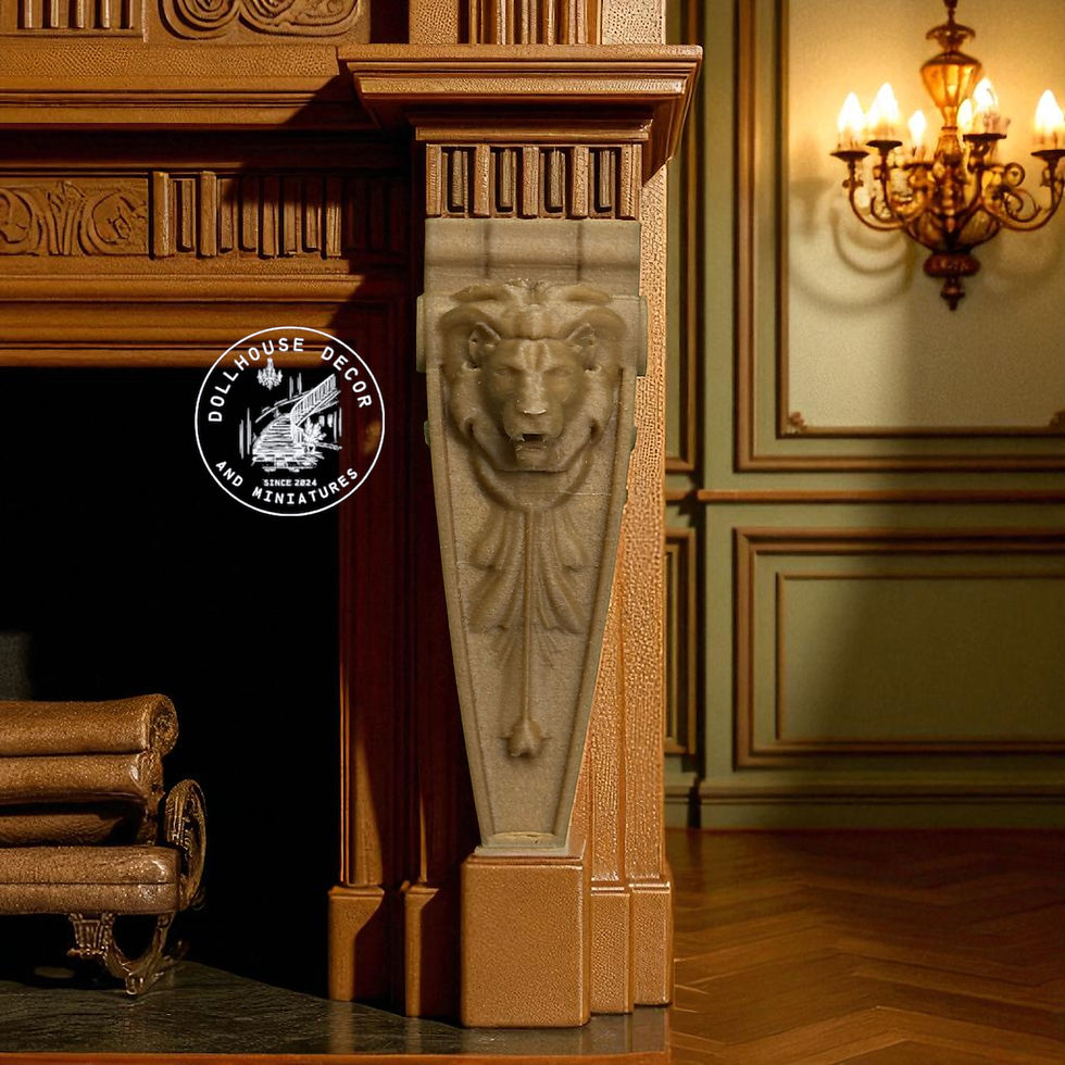 Thumbnail: A 3d printed 1:12 Lion Corbel in stone and wood filaments