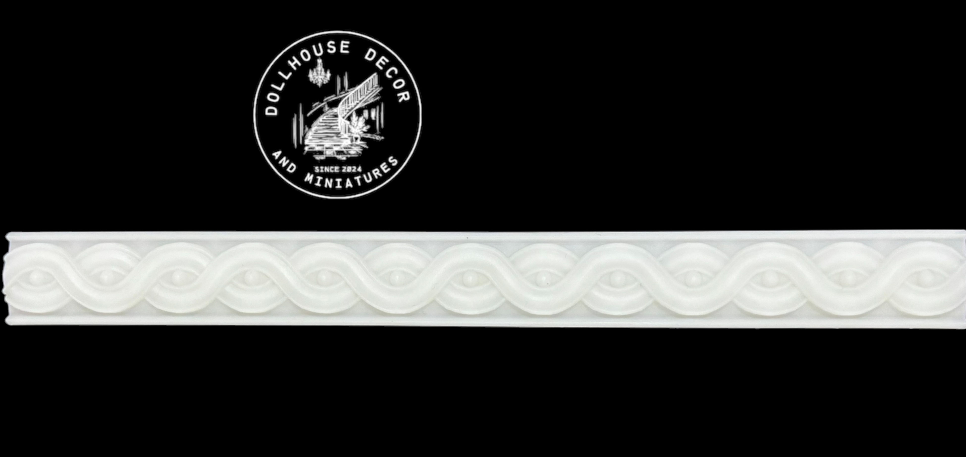 White resin cast border for a dollhouse