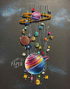 Piece 2 out of 3 in a set of space themed paper quilled art pieces that I was commissioned to create